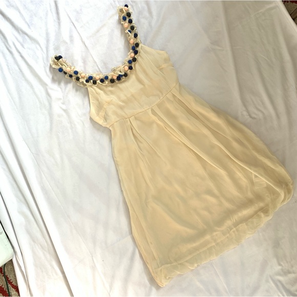 Y2K VERA MODA FLOWY BUBBLE  WHITE MINI DRESS - Picture 9 of 9